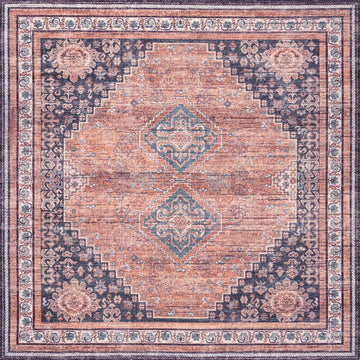 Dalyan Geometric Medallions Washable Area Rug